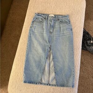Abercrombie Light Denim Midi Skirt